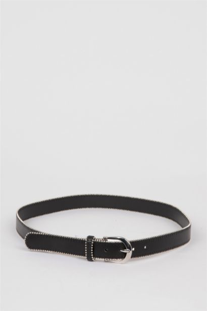 Woman Faux Leather Jean Belt