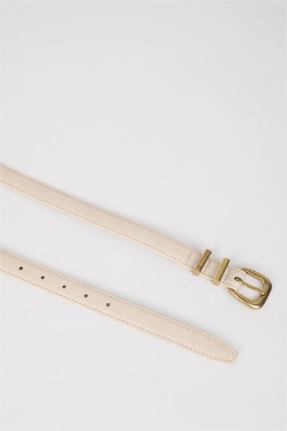 Woman Faux Leather 2 Piece Dress Belt