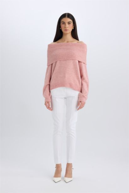 Carrot Fit Regular Hem Satin Trousers