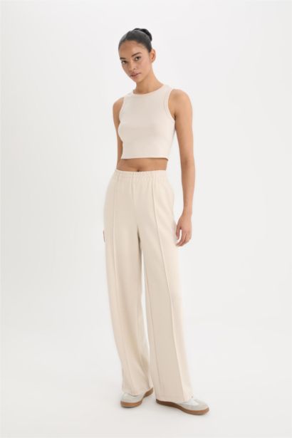 DeFactoFit Wide Leg Standard Leg Scuba Fabric Sweatpants