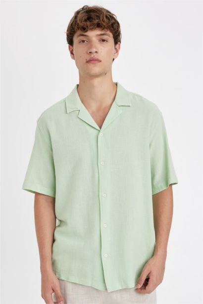 Relax Fit Resort Collar Cotton Short Sleeve Shirt