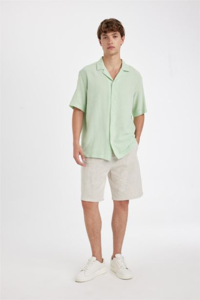 Relax Fit Resort Collar Cotton Short Sleeve Shirt
