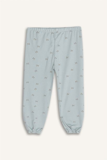 طقم بيجاما بيبي بناتي مطبوع قصة عادية - قطعتين