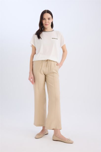 Wide Straight Pocket Detailed Straight Leg Trousers