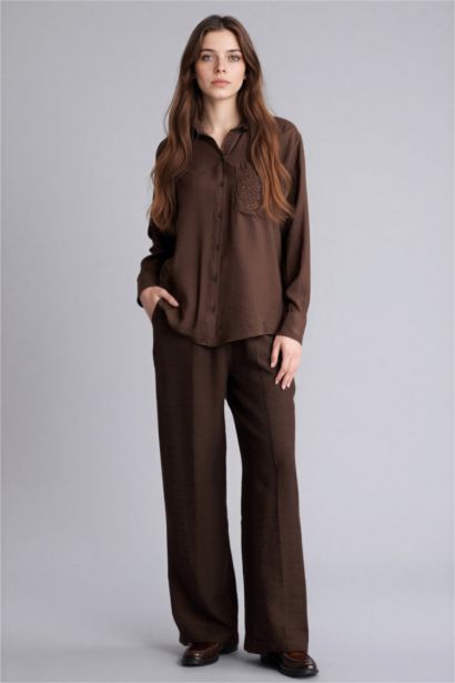 بنطرون قصة مستقيمة برجل عادي