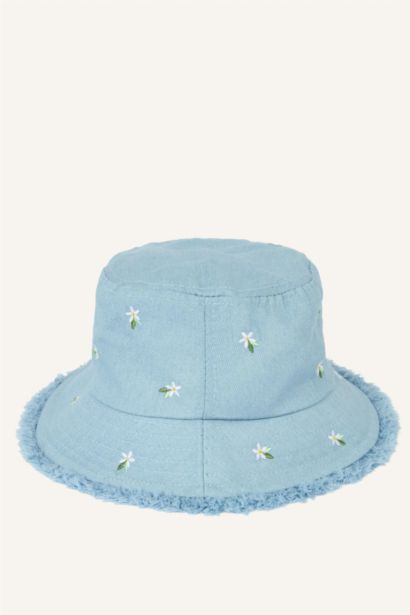Girl Denim Embroidered Hat