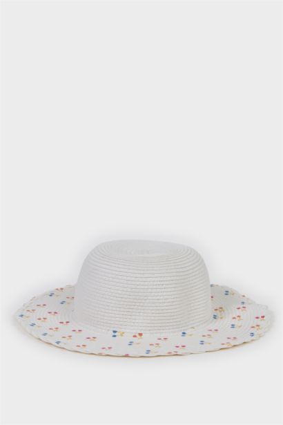 Плетеная шляпа с принтом для девочек