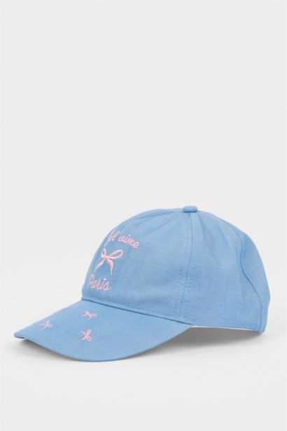 Girl Embroidered Denim Look Cap