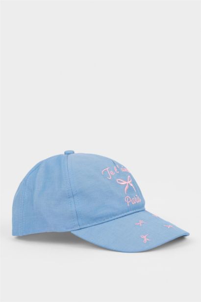 Girl Embroidered Denim Look Cap
