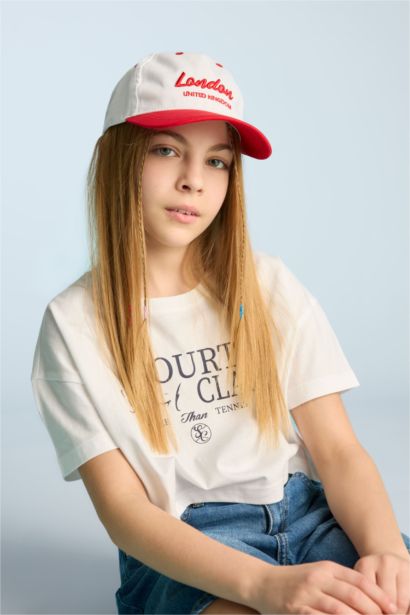 Girl Embroidered Cotton Cap