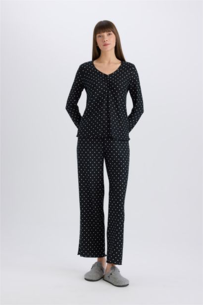 Pijama Takımı Softshell Uzun Kollu Üst Beli Lastikli Uzun Alt