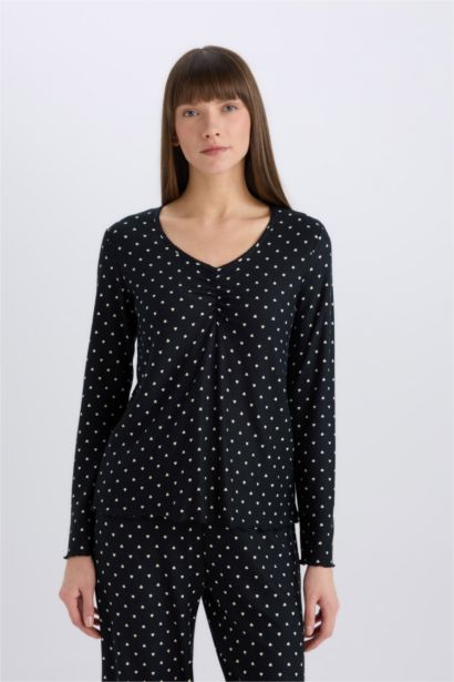 Pijama Takımı Softshell Uzun Kollu Üst Beli Lastikli Uzun Alt