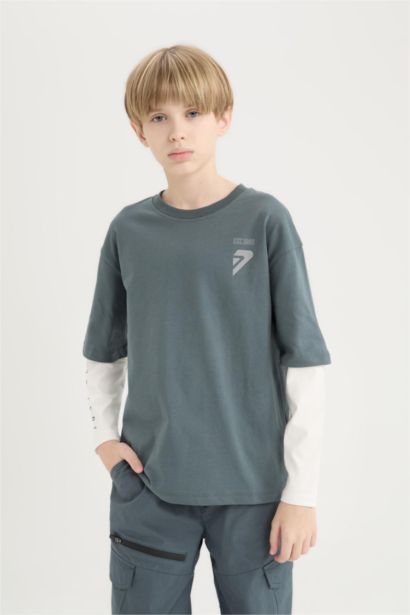 Boy Oversize Crew Neck Printed T-Shirt