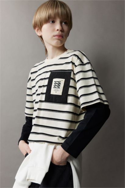 تيشيرت ردن طويل اوفر سايز بياخة مستديرة