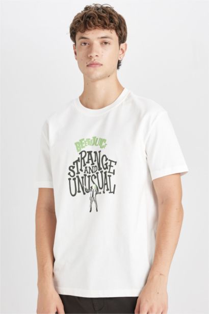 تيشيرت قصة عادية برقبة مستديرة