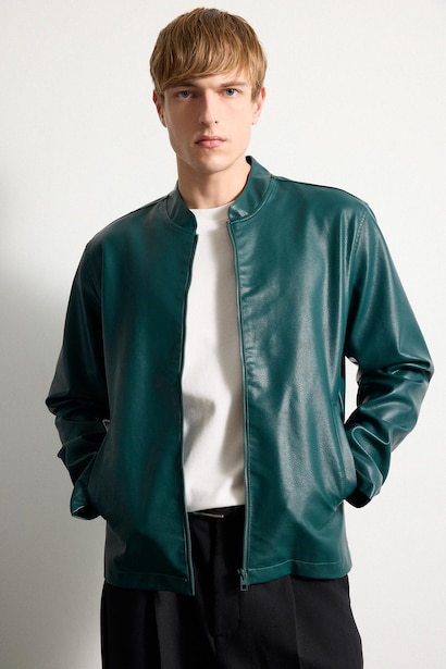 Zipper Faux Leather Jacket