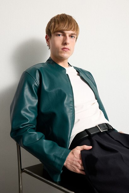 Zipper Faux Leather Jacket