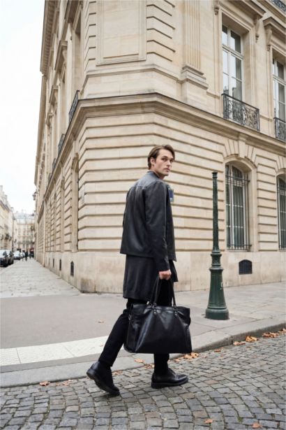 Waterproof Slim Fit Stand Collar Faux Leather Jacket