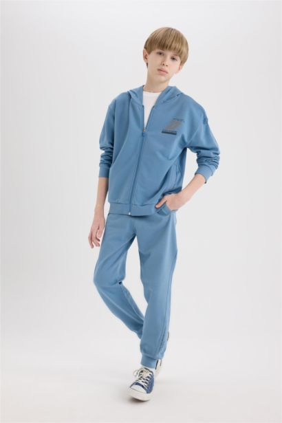 Boy Regular Fit Slogan Printed Sweatpants