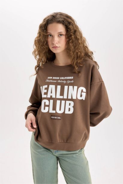 Loose Fıt Kalın Kumaş Sweatshirt