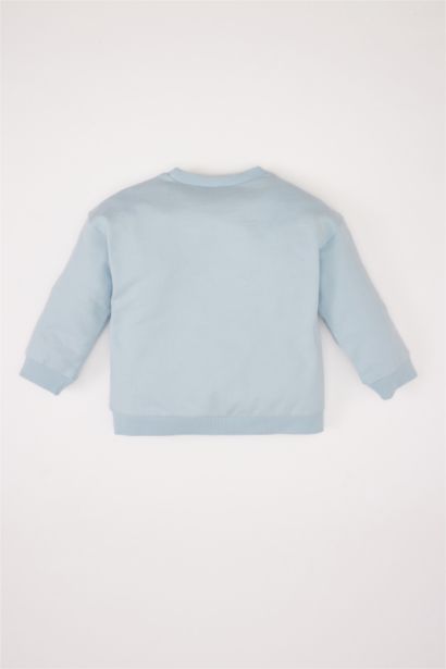 Bisiklet Yaka Çiçekli Sweatshirt Kız Bebek