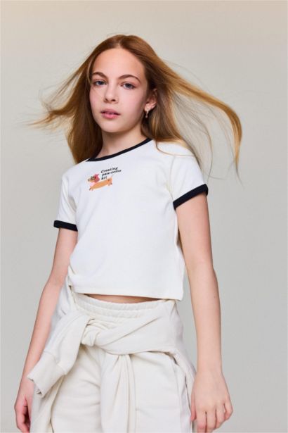 Slim Fit Slogan Short Sleeve T-Shirt