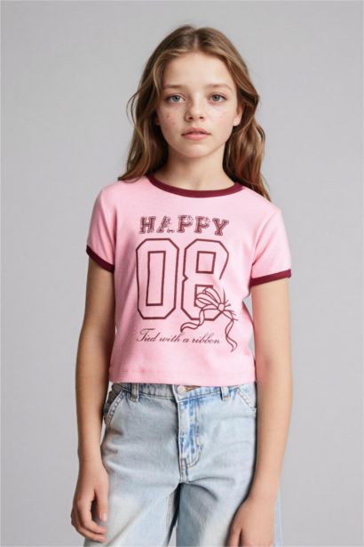 Slim Fit Slogan Short Sleeve T-Shirt