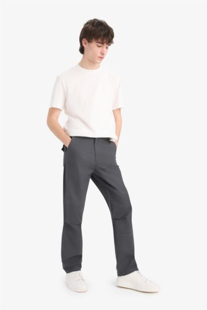 بنطرون صيفي وايد ليج برجل واسع بثلاثة جيوب