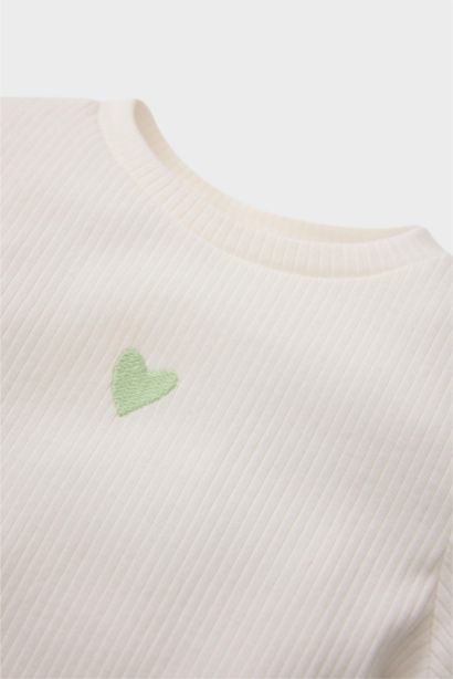 T-shirt imprimé à col rond et manches longues pour bébé fille