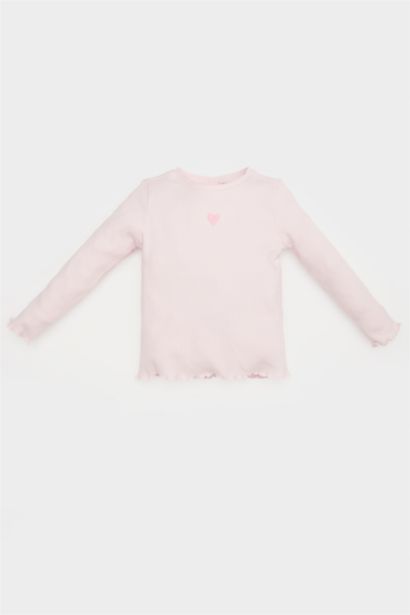 T-shirt à col rond et manches longues pour fille