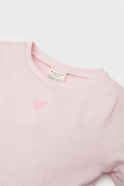 T-shirt à col rond et manches longues pour fille