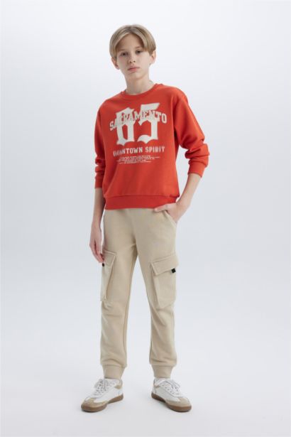 بنطلون سويت بانتس اولادي كارجو قصة عادية بأستك من تحت