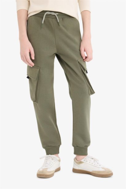 Boy Elastic Waistband Cargo Sweatpants