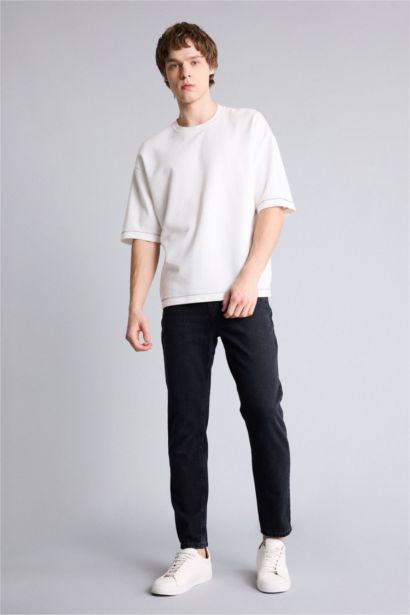 90's Slım Fıt Dar Paça Jean Yıkamalı Pantolon