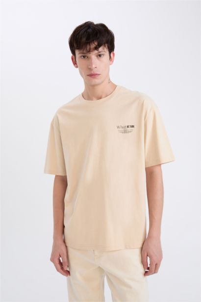 Oversize Fit Crew Neck Printed Short Sleeve T-Shirt