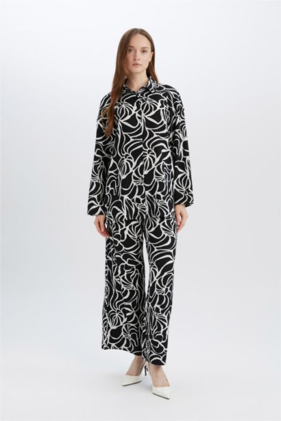 Regular Fit Shirt Collar Long Sleeve T-Shirt