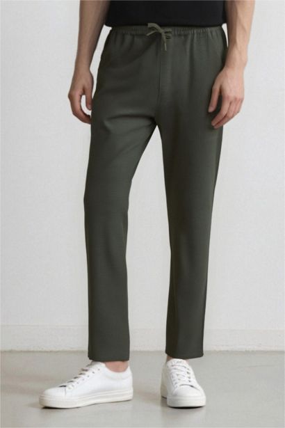 Waist Tied Pocketed Straight Leg Jogger Pants
