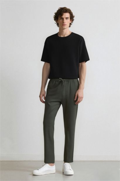 Waist Tied Pocketed Straight Leg Jogger Pants
