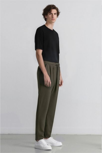 Waist Tied Pocketed Straight Leg Jogger Pants