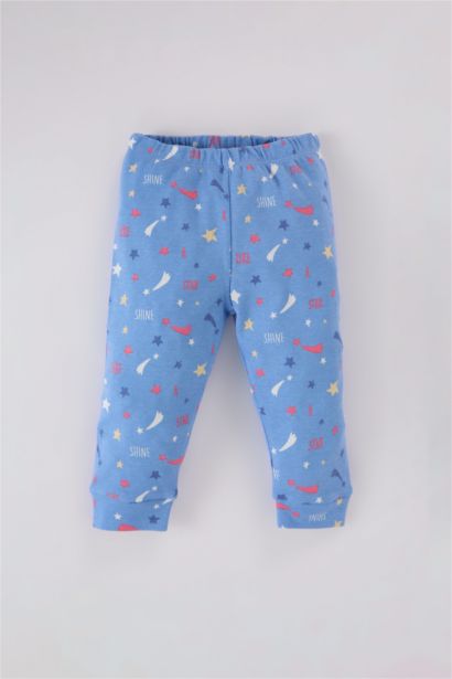 Baby Girl Star Patterned Top Bottom 2 Piece Pajama Set