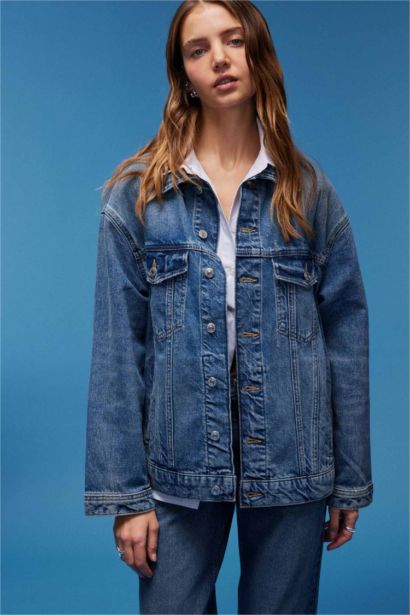 Oversize Geniş Kalıp Denim Ceket