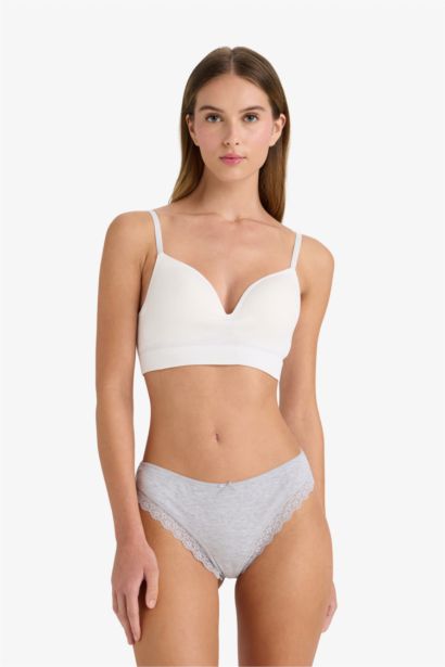 Fall in Love Lace Detailed Ribbed 3 Piece Brazilian Panties