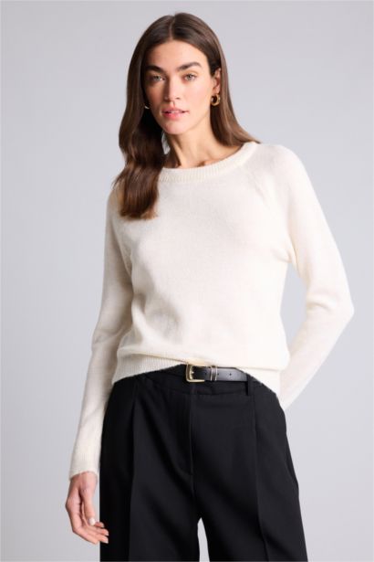 Regular Fit Crew Neck Basic Soft Touch Knit Pullover