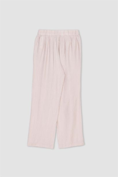 بنطلون قماش كرنكيل قصة مستقيمة بجيب