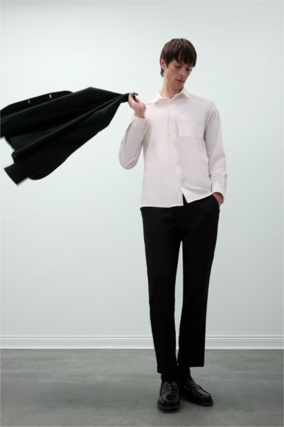 قميص بولو كم طويل قصة عادية