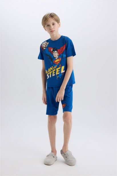 Superman Pijama Takımı Kısa Kollu Üst Şort Erkek Çocuk