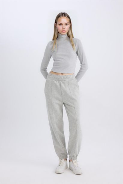 تيشيرت ردن طويل سليم فيت مضلع