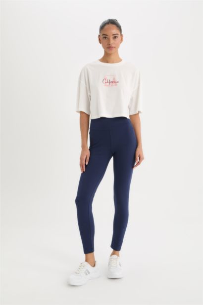 DeFactoFit Oversize Fit Printed Sports Short Sleeve T-Shirt