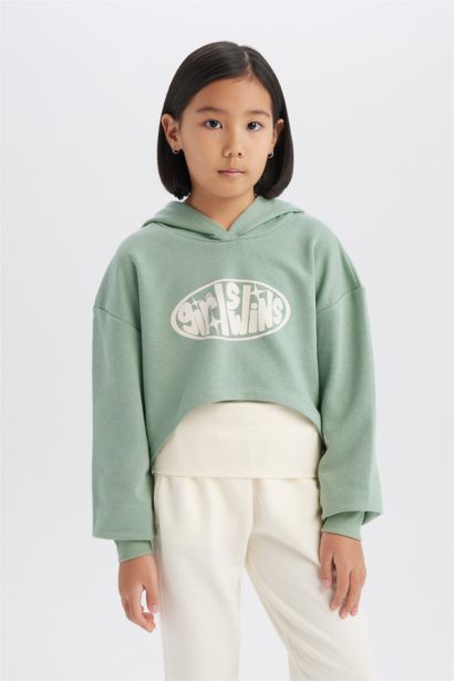 Ensemble de sweatshirt court imprimé et débardeur pour fille