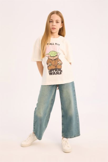 T-shirt oversize imprimé Star Wars à col rond pour fille